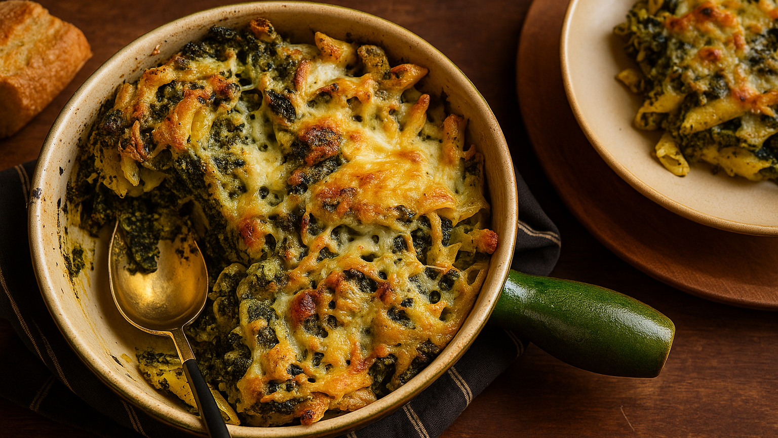 Grünkohl-Nudelauflauf mit Cashew-Creme